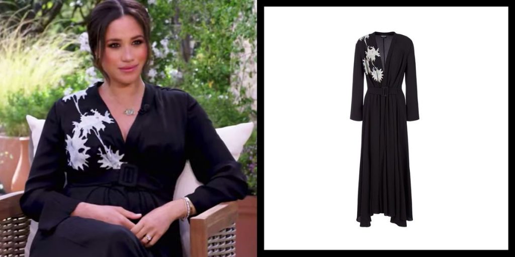 Meghan Markle Wears Armani Dress for Oprah Tell-All Interview